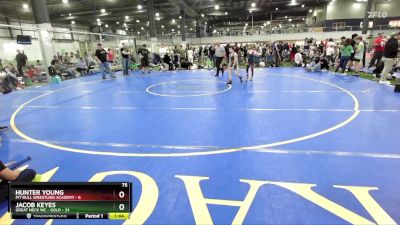 75 lbs Round 2 (6 Team) - Hunter Young, PIT BULL WRESTLING ACADEMY vs Jacob Keyes, GREAT NECK WC - GOLD