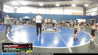 43-47 lbs Round 2 - Titan Richards, Bonners Ferry Wrestling Club vs Lukas Hernandez, 208 Badgers