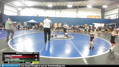 43-47 lbs Round 2 - Titan Richards, Bonners Ferry Wrestling Club vs Lukas Hernandez, 208 Badgers