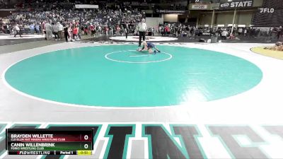67 lbs Cons. Round 6 - Brayden Willette, Cle Elum Mat Miners Wrestling Club vs Canin Willenbrink, Forks Wrestling Club