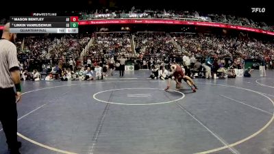 1A 144 lbs Quarterfinal - Linkin VanRijsewijk, South Stokes High School vs Mason Bentley, Avery County High School