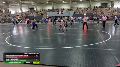 58 lbs Semifinal - Ayedrieyonnah Patrick, Heritage Outlaws vs Emily Parker, Cumberland Co Youth Wrestling