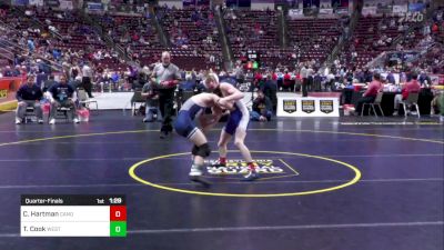 121 lbs Quarterfinal - Collier Hartman, Canon-McMillan vs Tyson Cook, West Scranton