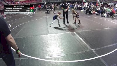 53-55 lbs 5th Place Match - Korahl Wortmann, League Of Heroes vs Ruelynn Crowell, Elm Creek Youth Wrestling Club