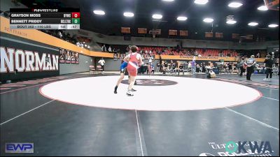 110 lbs 2nd Place - Grayson Moss, Blanchard Youth Wrestling Club vs Bennett Priddy, Bridge Creek Youth Wrestling