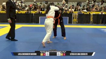 Leticia De Lima Cociolito vs Layla Gwendolyn Watkins 2026 IBJJF Jiu-Jitsu CON International