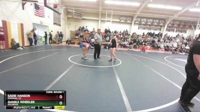 126 lbs Cons. Round 1 - Sadie Hanson, Durango, CO vs Ganika Wheeler, Holbrook