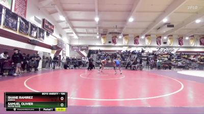 106 lbs Cons. Semi - Samuel Olivier, Notre Dame vs Shane Ramirez, Norco