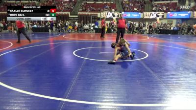 74 lbs Cons. Semi - Skyler Slingsby, Laurel Matburners vs Rory Dahl, Baker Wrestling Club