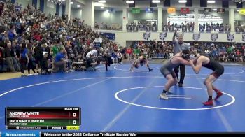 157 lbs Champ. Round 2 - Broderick Barth, FREMONT ROSS vs Andrew White, BOWLING GREEN