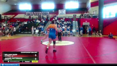 190 lbs Semis & 1st Wb (8 Team) - Jagger Patterson, Bremen vs William Rapp, Columbus