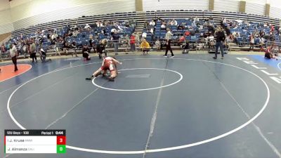 12U Boys - 108 lbs Champ. Round 1 - Jacob Kruse, Michigan Matcat Wrestling Club vs Julian Almanza, California