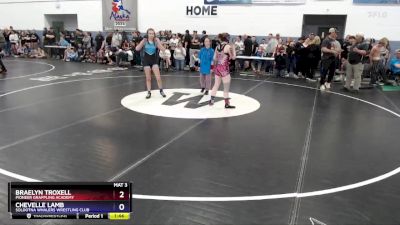 118 lbs Semifinal - Braelyn Troxell, Pioneer Grappling Academy vs Chevelle Lamb, Soldotna Whalers Wrestling Club