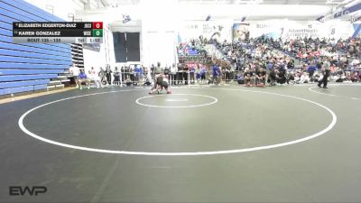 130 lbs Quarterfinal - Elizabeth Edgerton-Diaz, Junction City vs Karen Gonzalez, Wichita-Southeast HS