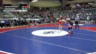 6A 132 lbs Cons. Semi - Brayson Weatherly, CABOT HIGH SCHOOL vs Jacob McCrary, Rogers Heritage High School