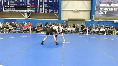 157 lbs Cons. Semi - Avery Carl, Bridgewater State vs Jack Forte, Roger Williams