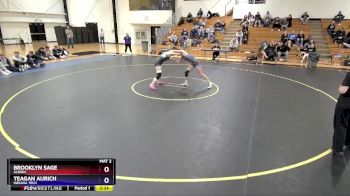 160 lbs 1st Place Match - Teagan Aurich, Indiana Tech vs Brooklyn Sage, Albion
