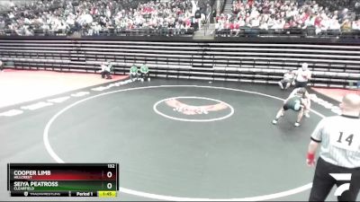 132 lbs Champ. Round 1 - Cooper Limb, Hillcrest vs Seiya Peatross, Clearfield