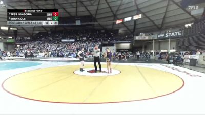 Girls 4A 135 lbs Champ. Round 2 - Eden Cole, Kamiak (Girls) vs Tess Longoria, Sumner (Girls)