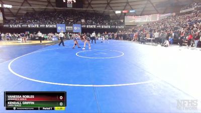 Girls 3A/4A 130 Champ. Round 2 - Kendall Griffin, Lakes (Girls) vs Vanessa Robles, Kennewick (Girls)