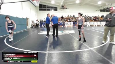 106 lbs Champ. Round 2 - Kain Kelley, North Bakersfield High School vs Mavrick Harrell, Chaminade