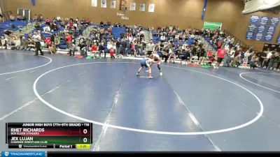 116 lbs Cons. Round 4 - Rhet Richards, Box Elder Stingers vs Jex Lujan, Charger Wrestling Club