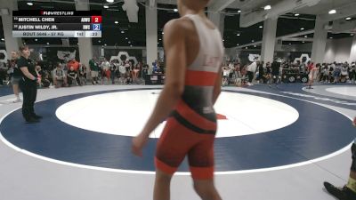 57 kg 7th Place Match - Mitchell Chen, American Dream Wrestling Club vs Justin Wildy, Jr., HeadHunters Wrestling Club