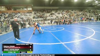 110 lbs 1st Place Match - Dalila Tovar, Victory Wrestling-Central WA vs Peggy Susan Dean, Betterman Elite Wrestling