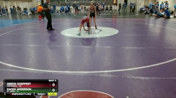 102 lbs Quarterfinals (8 Team) - Arron Goepfert, Centennial vs Dacen Anderson, St. James