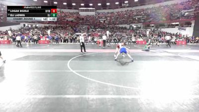 105 lbs Champ. Round 1 - Eli Ladwig, Slinger vs Logan Bozile, Oconto Falls/Abrams Youth Wrestling