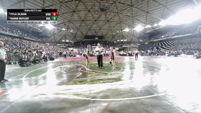 Girls 1B/2B/1A 140 Semifinal - Tyla Olson, Mount Baker (Girls) vs Karis Butler, Almira Coulee Hartline (Girls)