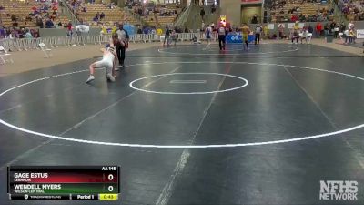 AA 145 lbs Cons. Round 3 - Wendell Myers, Wilson Central vs Gage Estus, Lebanon