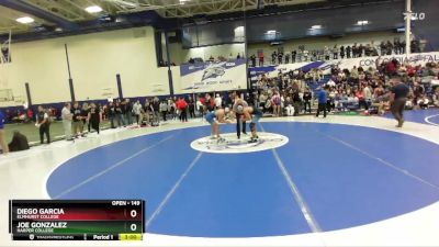 149 lbs Champ. Round 1 - Diego Garcia, Elmhurst College vs Joe Gonzalez, Harper College