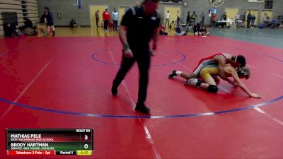 145 lbs Cons. Round 2 - Brody Hartman, Service High School Cougars vs Mathias Pele, East Anchorage High School