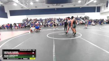 120 lbs Quarterfinal - Nicolas Cardiel, RBWC (Rancho Bernardo) vs Elias Gonzalez, Schurr Wrestling