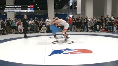 71 kg Champ. Rd Of 128 - Kamon Thompson, Sanderson Wrestling Academy vs Breyden Childress, Outlaw Wrestling Club