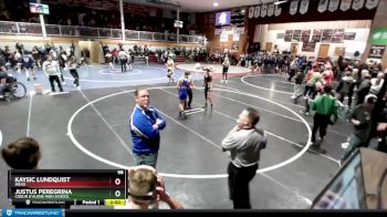 98 lbs Champ. Round 1 - Justus Peregrina, Coeur D`Alene High School vs Kaysic Lundquist, Mead