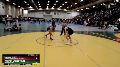 184 lbs Champ. Round 2 - Mason Eddy, Northeastern Junior College vs Triston Vande Velde, Bethany (Kan.)