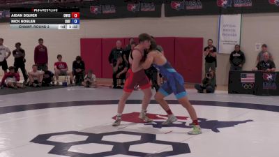 87 Finals kg Champ. Round 2 - Aidan Squier, Combat W.C. School Of Wrestling vs Nick Nosler, Southern Illinois Regional Training Center
