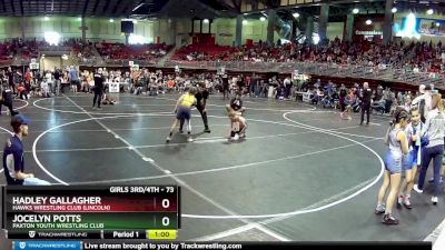 73 lbs Quarterfinal - Hadley Gallagher, Hawks Wrestling Club (Lincoln) vs Jocelyn Potts, Paxton Youth Wrestling Club