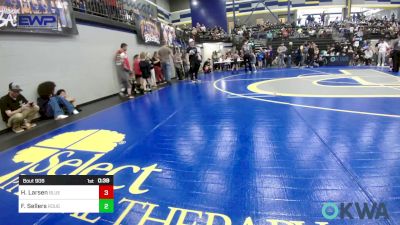 46-49 lbs Quarterfinal - Finlee Sellers, Rough Riders vs Hunter Larsen, Blue Devil Wrestling