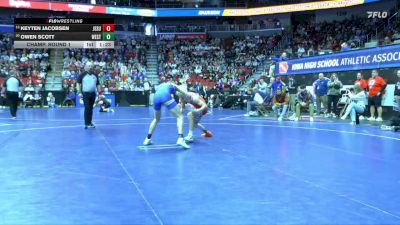 1A-132 lbs Champ. Round 1 - Keyten Jacobsen, Jesup vs Owen Scott, Westwood, Sloan