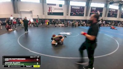 132 lbs Cons. Round 3 - Jaelyn Mattheessen, Texas vs Ashton Elliott, All American Wrestling Club