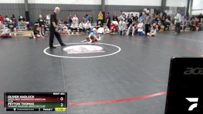 58-63 lbs Semifinal - Oliver Hadlock, South West Washington Wrestling Club vs Peyton Thomas, Thunder Mountain Wrestling Club