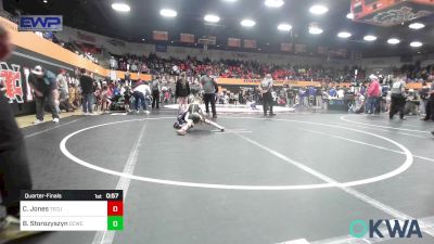 61 lbs Quarterfinal - Canyon Jones, Tecumseh Youth Wrestling vs Blake Storozyszyn, Deer Creek Wrestling Club