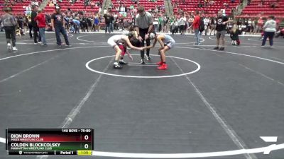 75-80 lbs 3rd Place Match - Colden Blockcolsky, Manhattan Wrestling Club vs Dion Brown, Maize Wrestling Club