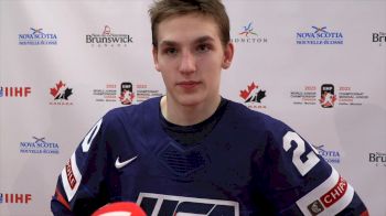 Canadiens Prospect Lane Hutson Discusses USA's 6-2 Win Over Finland