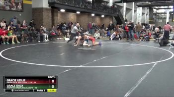 142 lbs Round 1 (16 Team) - Gracie Leslie, Grand View Wrestling Club vs Grace Dack, Hastings Wrestling Academy