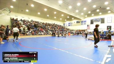 157 lbs Champ. Round 1 - Chris Guzman, Villa Park High School Wrestli vs Joshua Olvera, Canyon High School