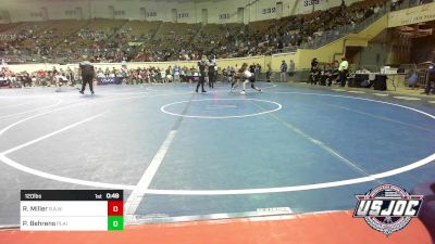 120 lbs Quarterfinal - Rayden Miller, R.A.W. vs Paxton Behrens, Plainview Youth Wrestling Club